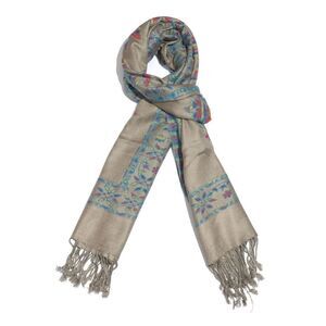 J Francis Scarf Gray Floral Print